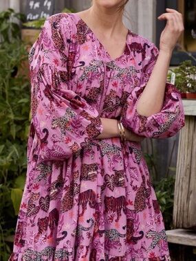 Printfresh Feline Fatale Women’s Day Tripper Organic Cotton Dress Small S